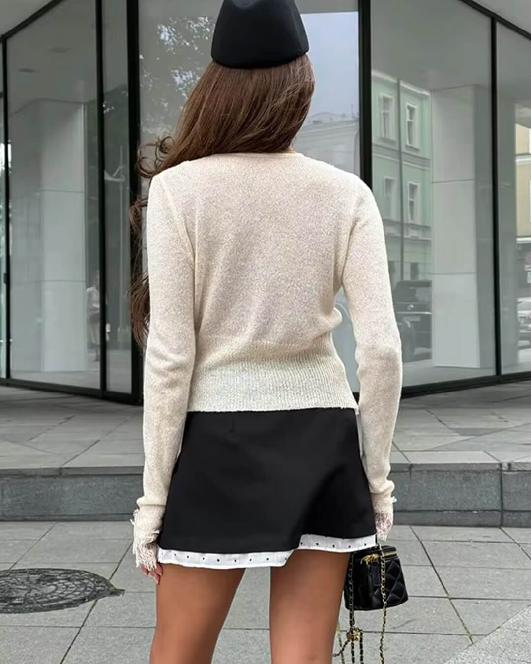 Women's Sleeveless Knit Vest – Open-Front Vintage Lace Design