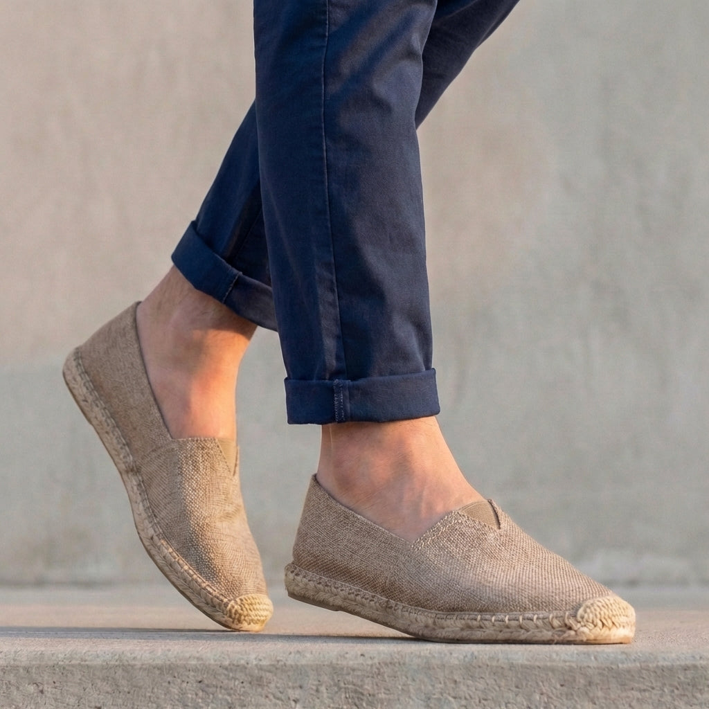 Men's Orthopedic Slip-On Espadrilles Jute Sole – Cushioned Non-Slip