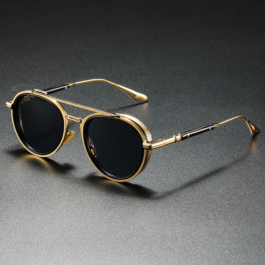 Retro Oval Sunglasses Metal Double Bridge UV400 – Fashion Shades