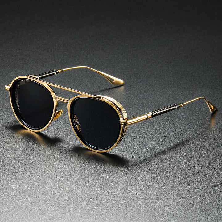Retro Oval Sunglasses Metal Double Bridge UV400 – Fashion Shades