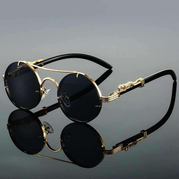 Round Retro Sunglasses Double-Beam Frames – UV400 Classic Style