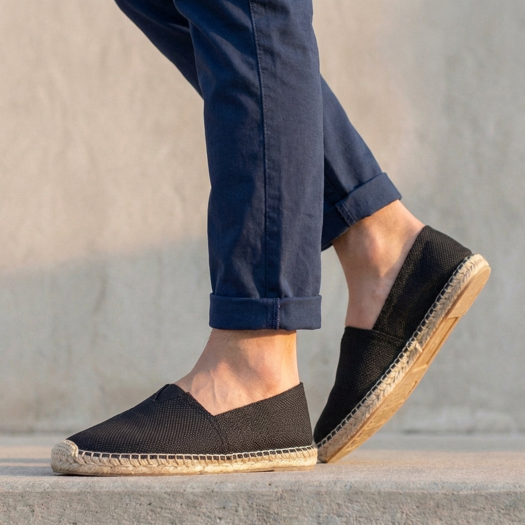 Men's Orthopedic Slip-On Espadrilles Jute Sole – Cushioned Non-Slip