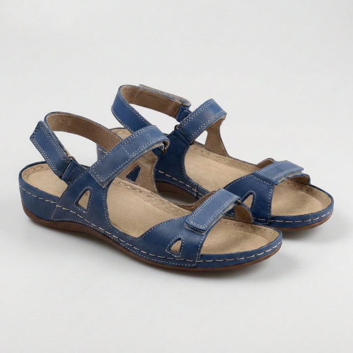 Open-Toe Women's Flat Sandals with Adjustable Buckle Straps