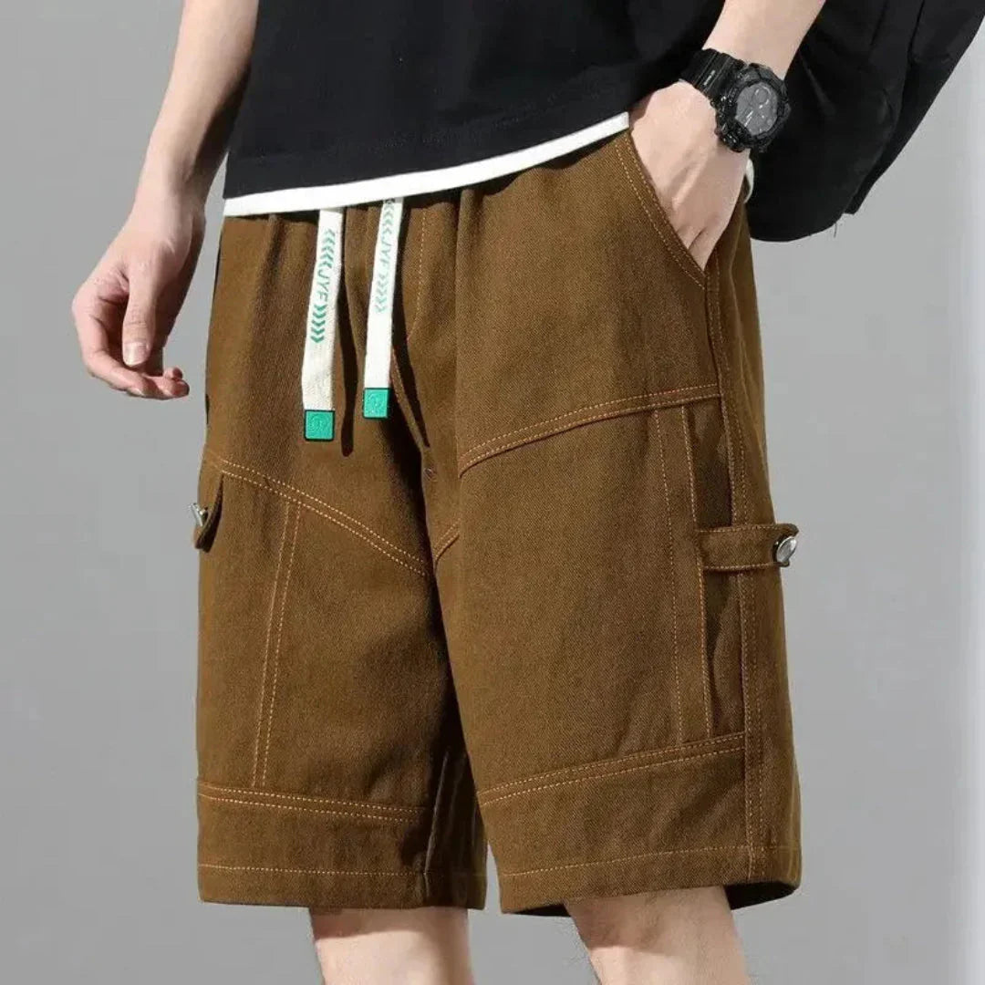 Men's Cargo Shorts – Contrast Stitching & Utility Pockets