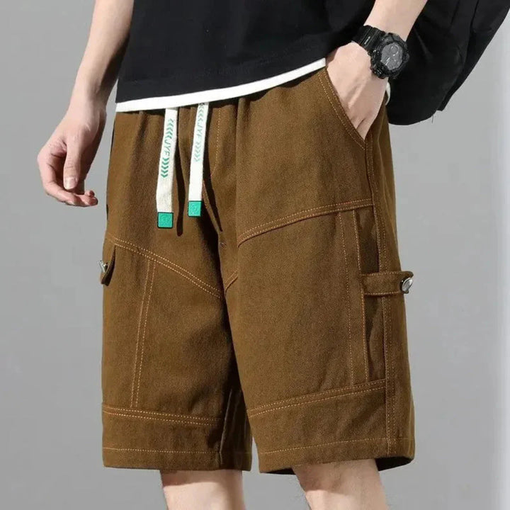 Men's Cargo Shorts – Contrast Stitching & Utility Pockets