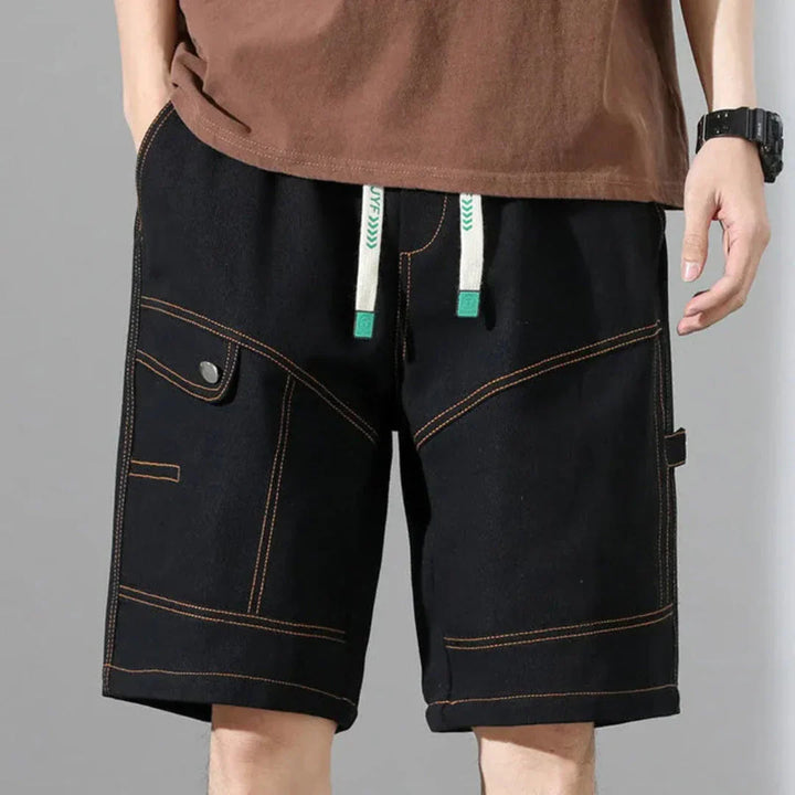 Men's Cargo Shorts – Contrast Stitching & Utility Pockets