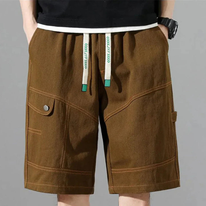 Men's Cargo Shorts – Contrast Stitching & Utility Pockets