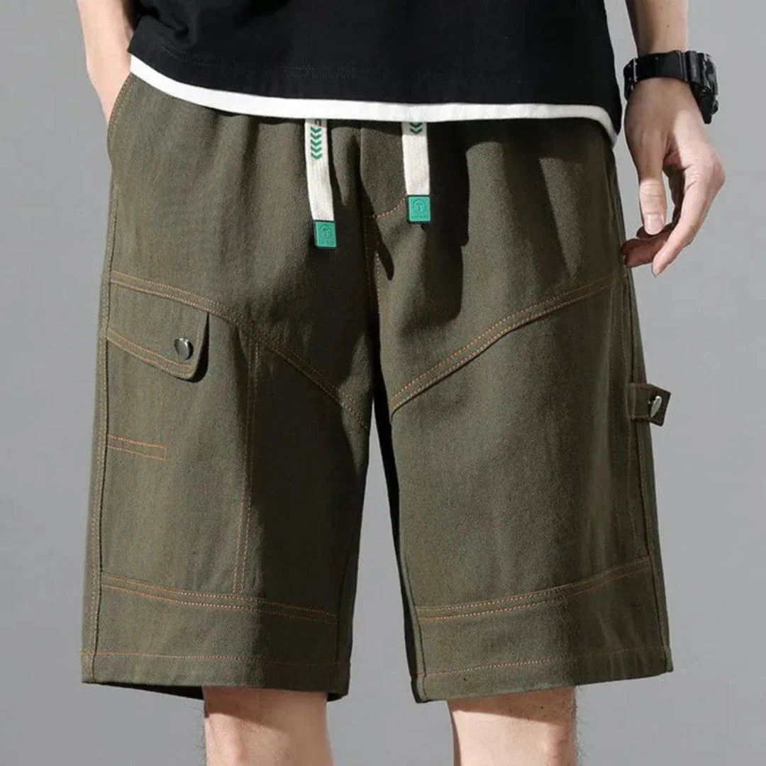 Men's Cargo Shorts – Contrast Stitching & Utility Pockets