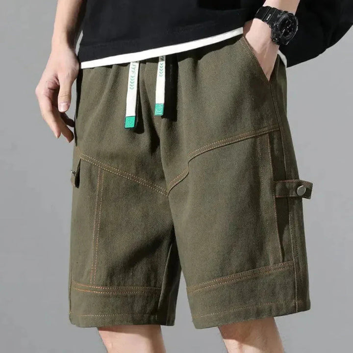 Men's Cargo Shorts – Contrast Stitching & Utility Pockets