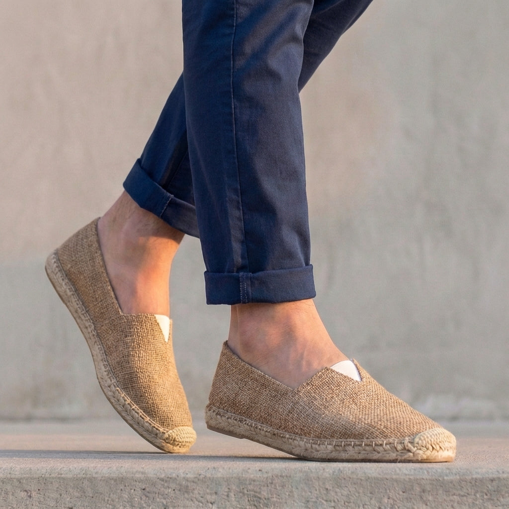 Men's Orthopedic Slip-On Espadrilles Jute Sole – Cushioned Non-Slip