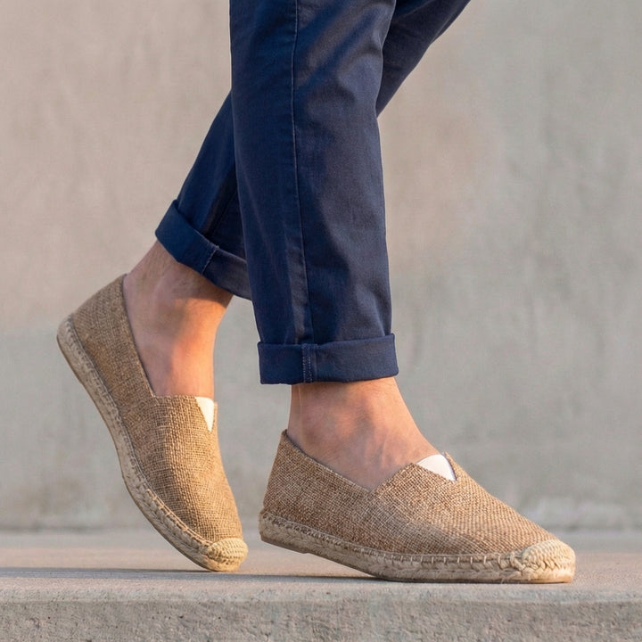 Men's Orthopedic Slip-On Espadrilles Jute Sole – Cushioned Non-Slip