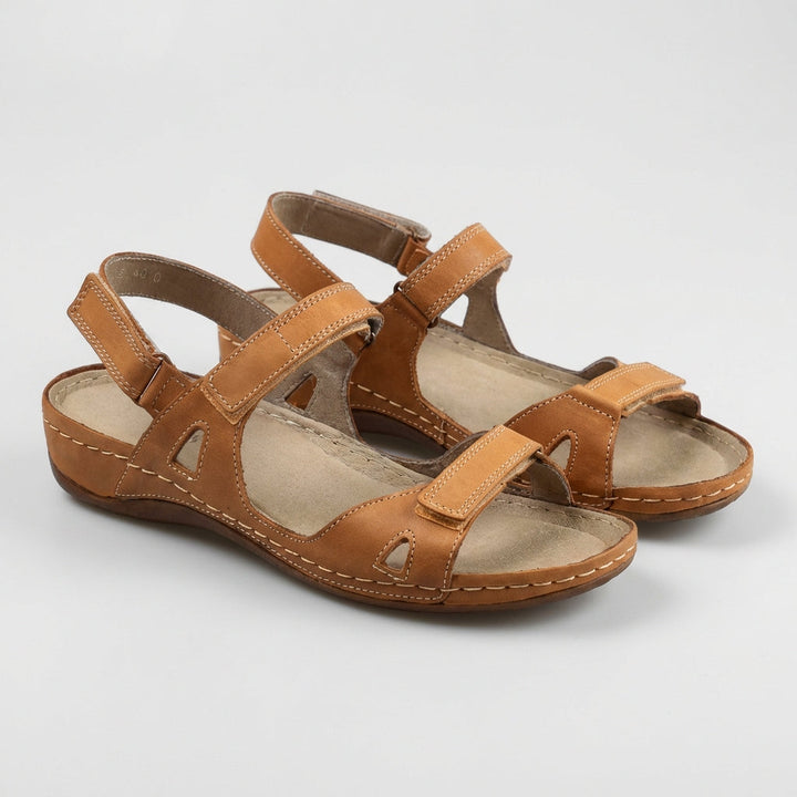 Open-Toe Women's Flat Sandals with Adjustable Buckle Straps
