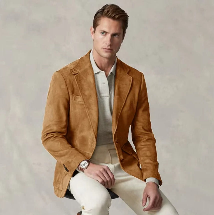 Men's Business Blazer – Straight Cut with Patch Pockets