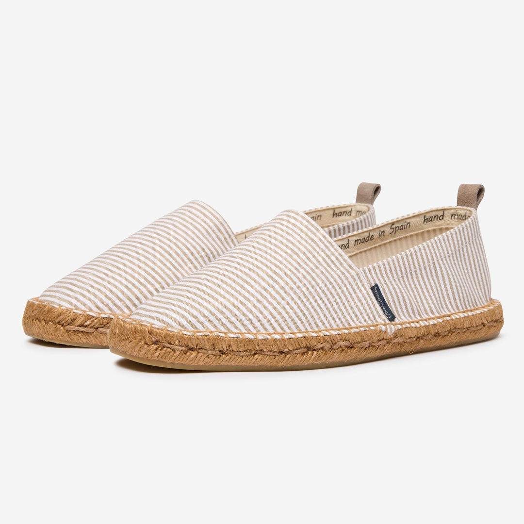 Men's Handmade Spanish Espadrilles Cotton Linen – Jute Sole Rubber