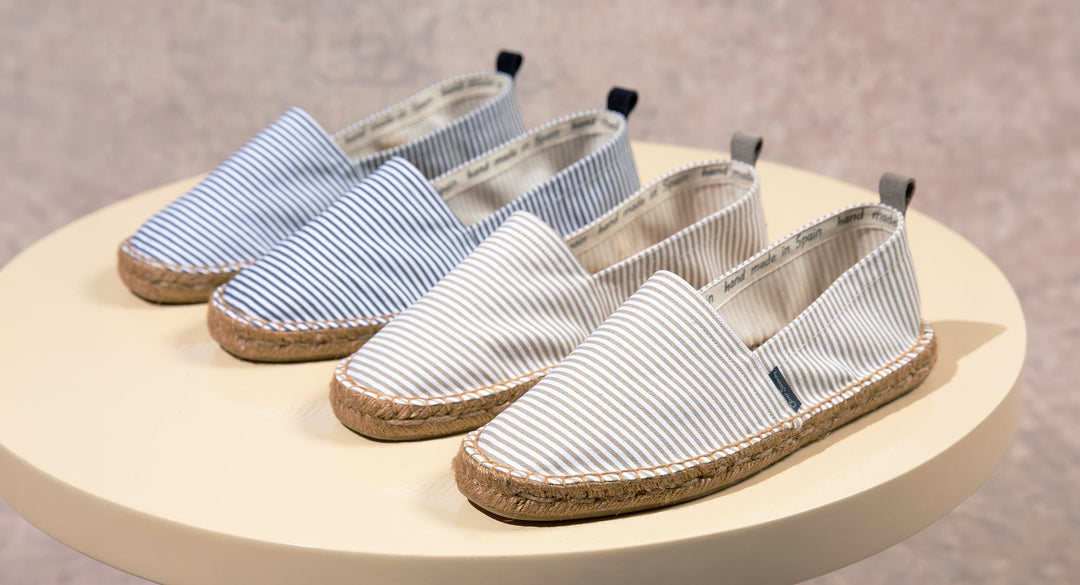Men's Handmade Spanish Espadrilles Cotton Linen – Jute Sole Rubber