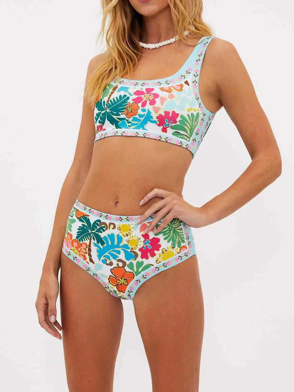 Floral Bikini Set – Adjustable Structured Two-Piece Swimsuit