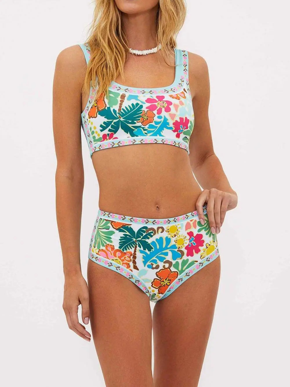 Floral Bikini Set – Adjustable Structured Two-Piece Swimsuit