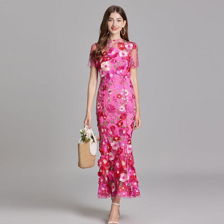 Women's Floral Sleeveless Maxi Dress – Flowing Botanical Intricate Style