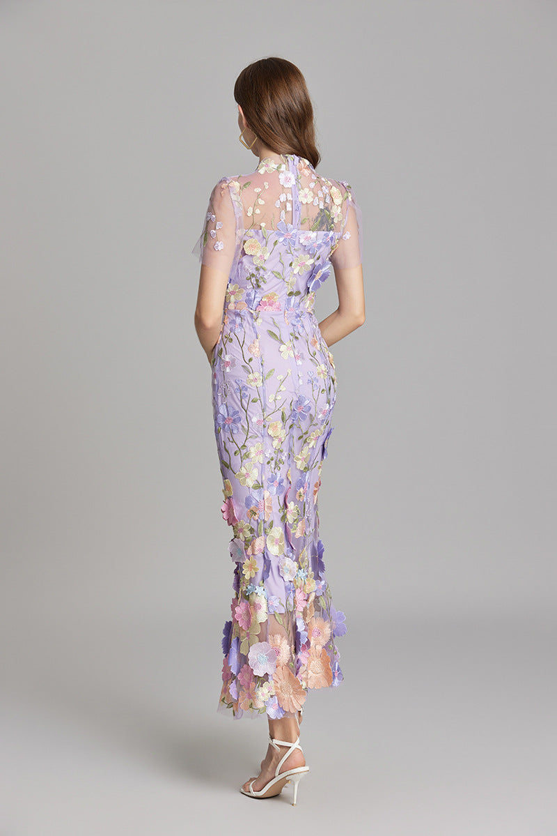 Women's Floral Sleeveless Maxi Dress – Flowing Botanical Intricate Style
