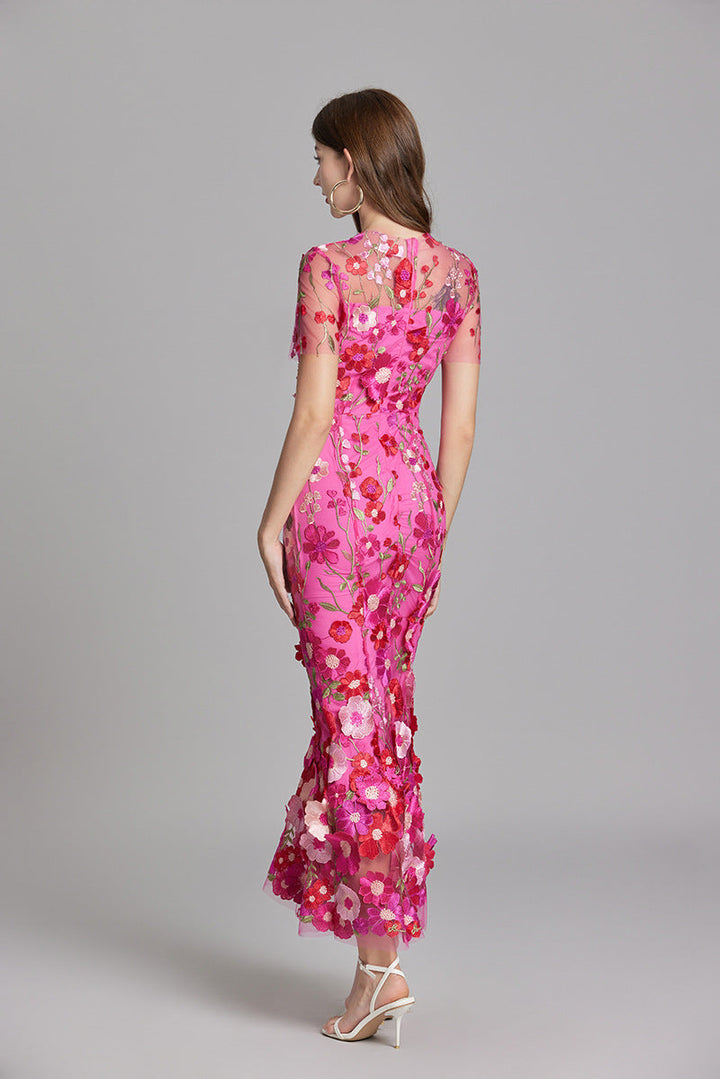 Women's Floral Sleeveless Maxi Dress – Flowing Botanical Intricate Style