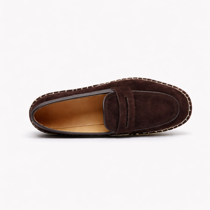 Men's Orthopedic Suede Espadrille Penny Loafers – Arch Braided Sole