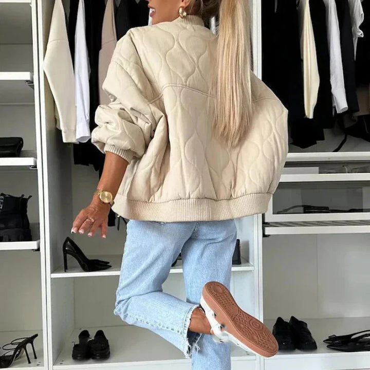 Women's Lined Bomber Jacket Lightweight – Relaxed Fit Transitional