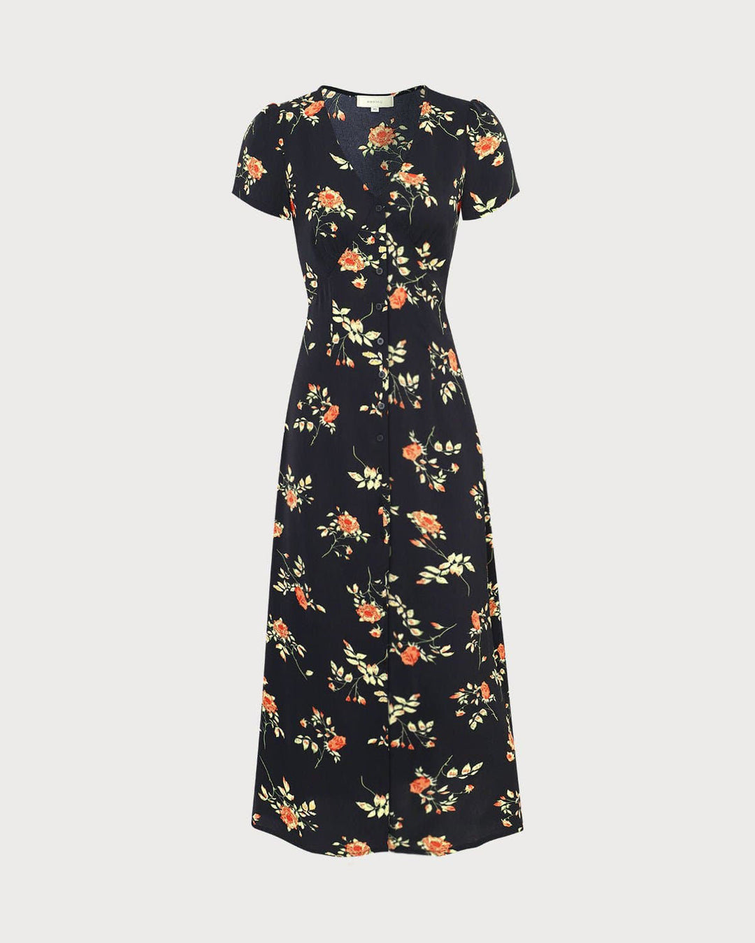 Women's Floral Maxi Dress V-Neck Short Sleeve – Slim Fit Feminine
