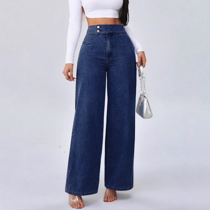 High-Waist Straight Leg Jeans for Women – Retro Denim