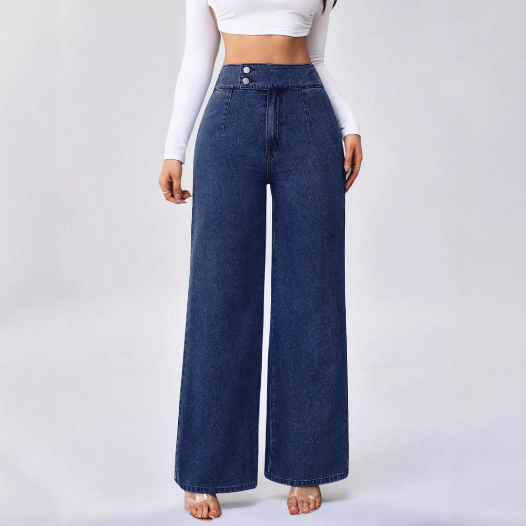 High-Waist Straight Leg Jeans for Women – Retro Denim