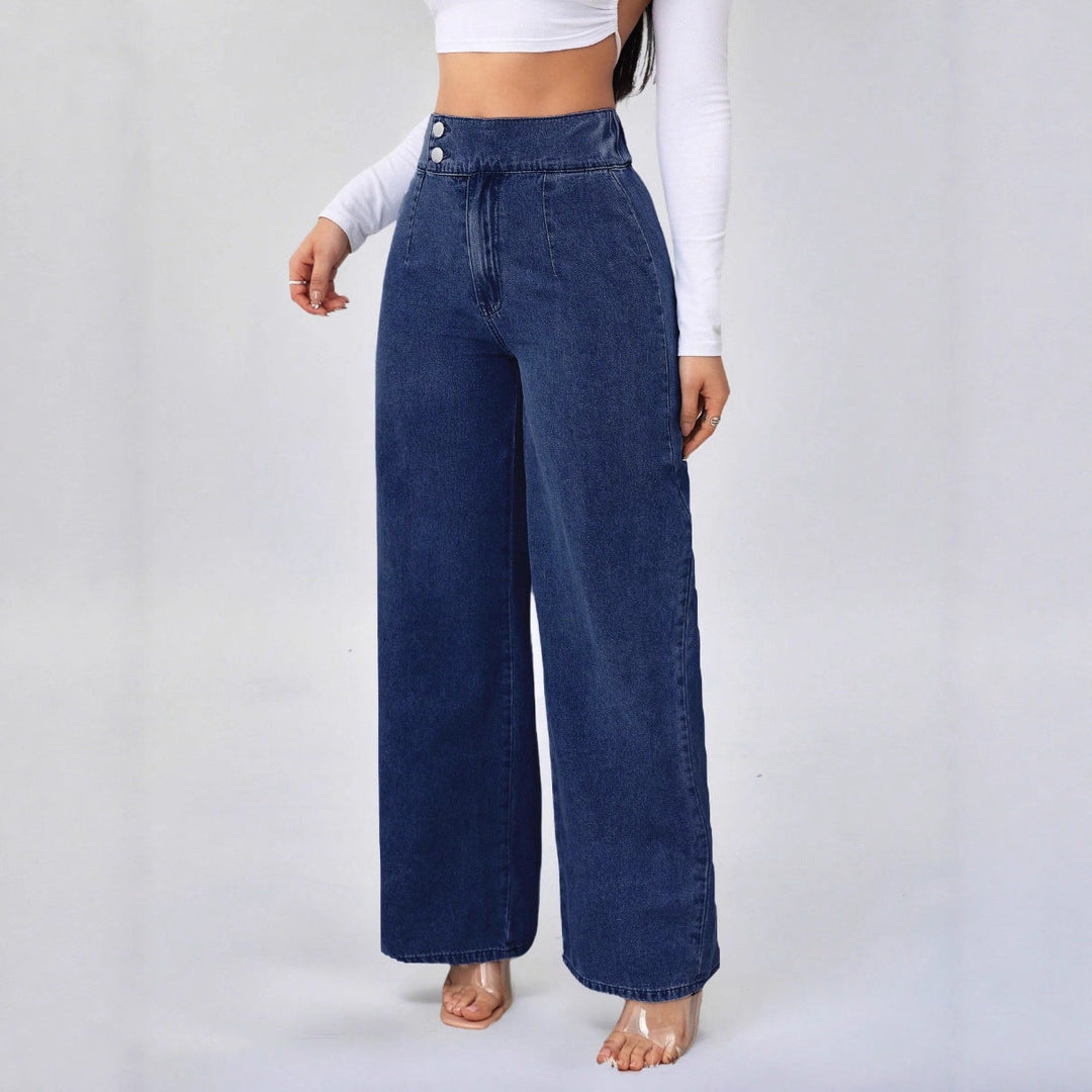 High-Waist Straight Leg Jeans for Women – Retro Denim