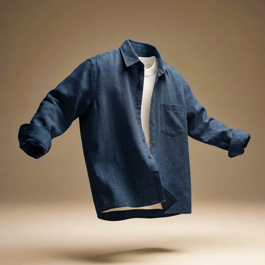 Men's Cotton Linen Look Shirt – Peruvian Blend Lightweight Breathable