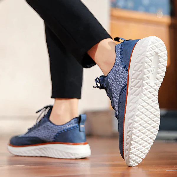 Men's Leather Sneakers – Lightweight Breathable Cushioned Comfort