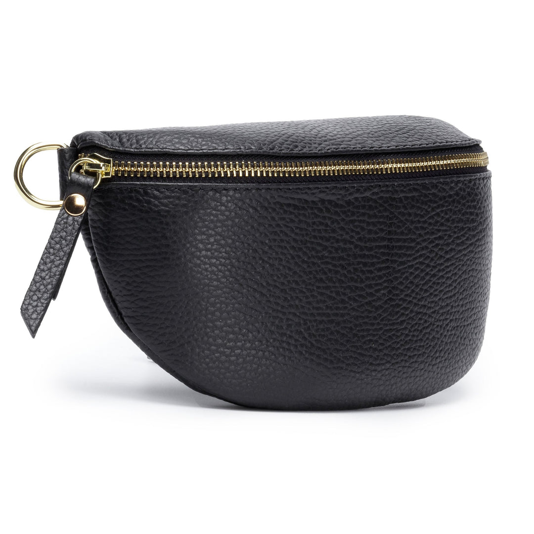 Women's Genuine Leather Sling Crossbody Bag – Chevron Strap Compact