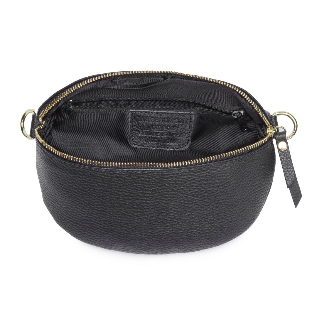 Women's Genuine Leather Sling Crossbody Bag – Chevron Strap Compact