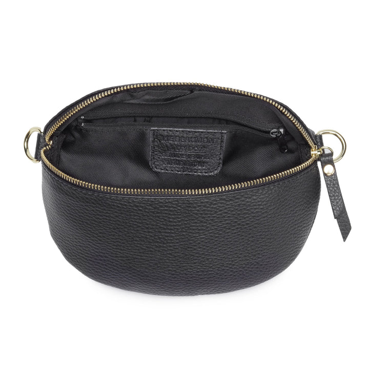 Women's Genuine Leather Sling Crossbody Bag – Chevron Strap Compact