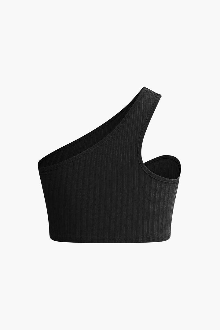 Two Piece Skirt Set – One-Shoulder Cutout Top & Side Slit Skirt