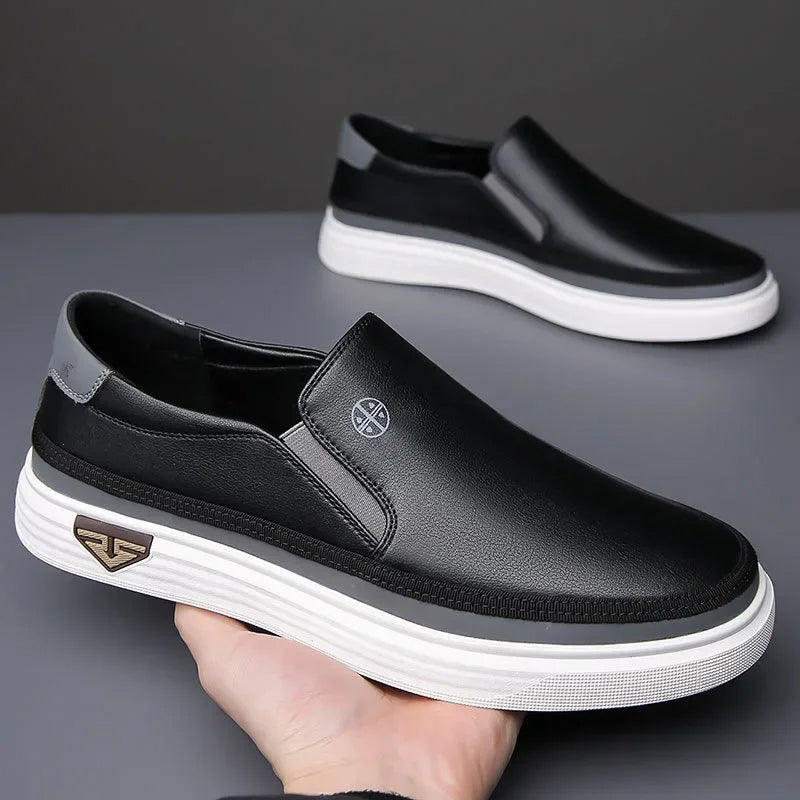 Men's Orthopedic Slip-On Shoes Synthetic Leather – Arch Support Sole