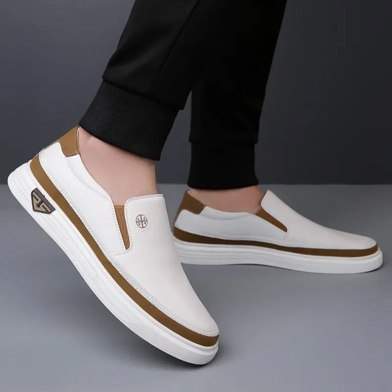Men's Orthopedic Slip-On Shoes Synthetic Leather – Arch Support Sole
