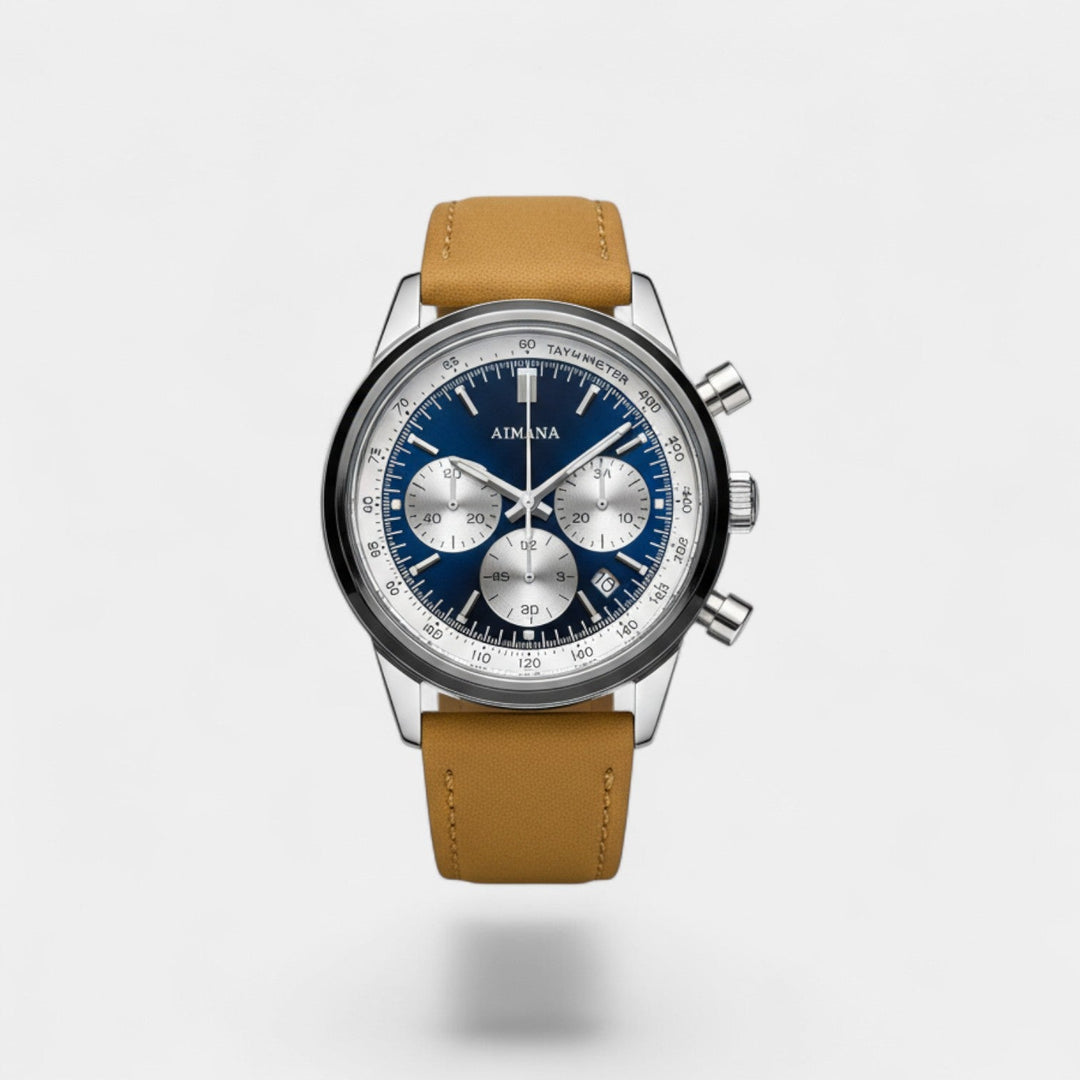 Men's Leather Strap Quartz Chronograph Watch – 40.5mm