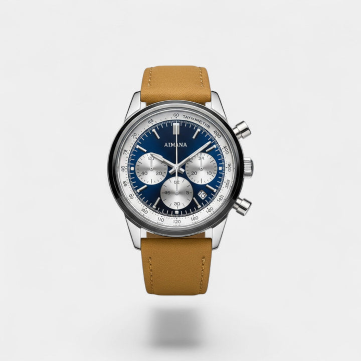 Men's Leather Strap Quartz Chronograph Watch – 40.5mm