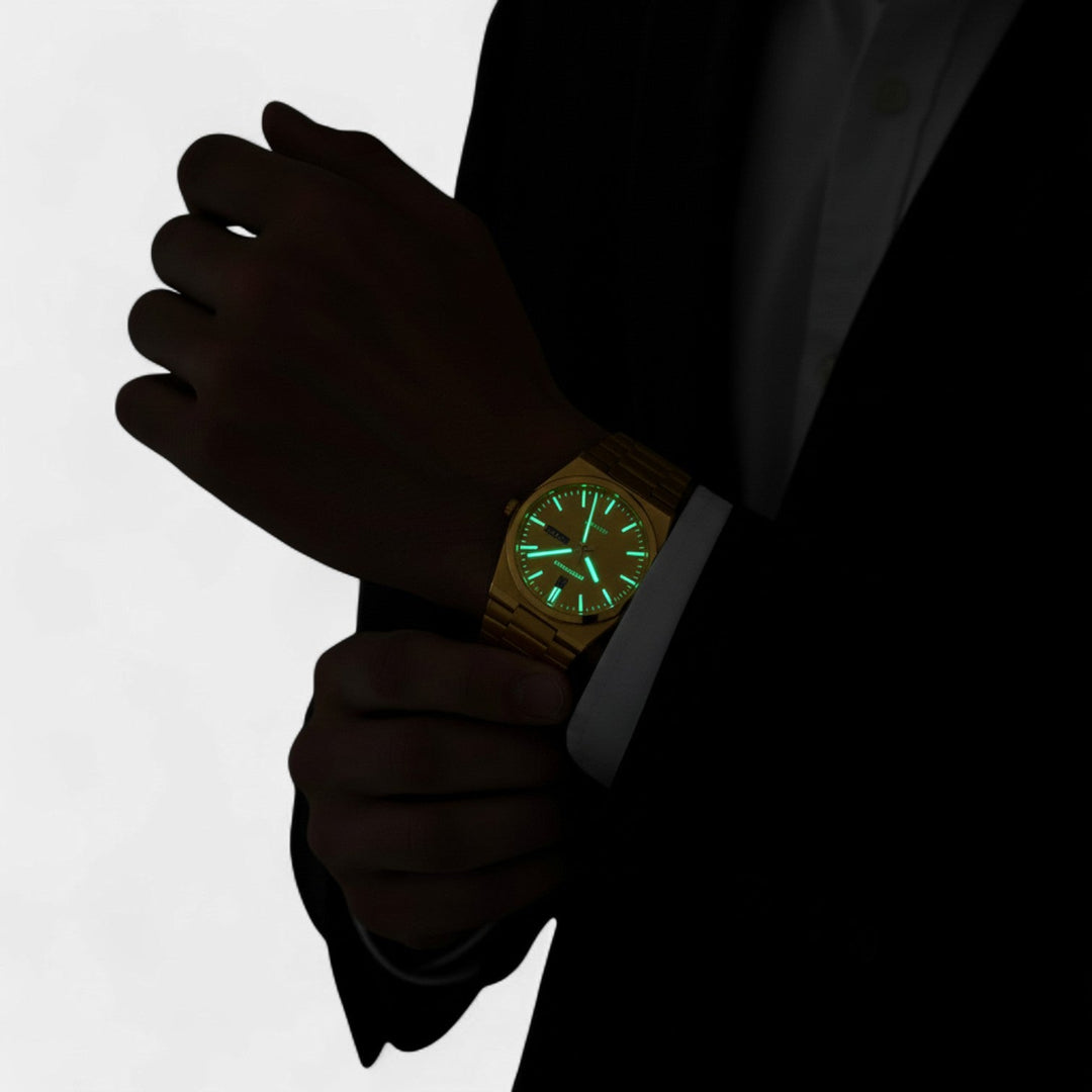 Men's Ultra-Thin Stainless Steel Quartz Watch 41mm – Polished Dress