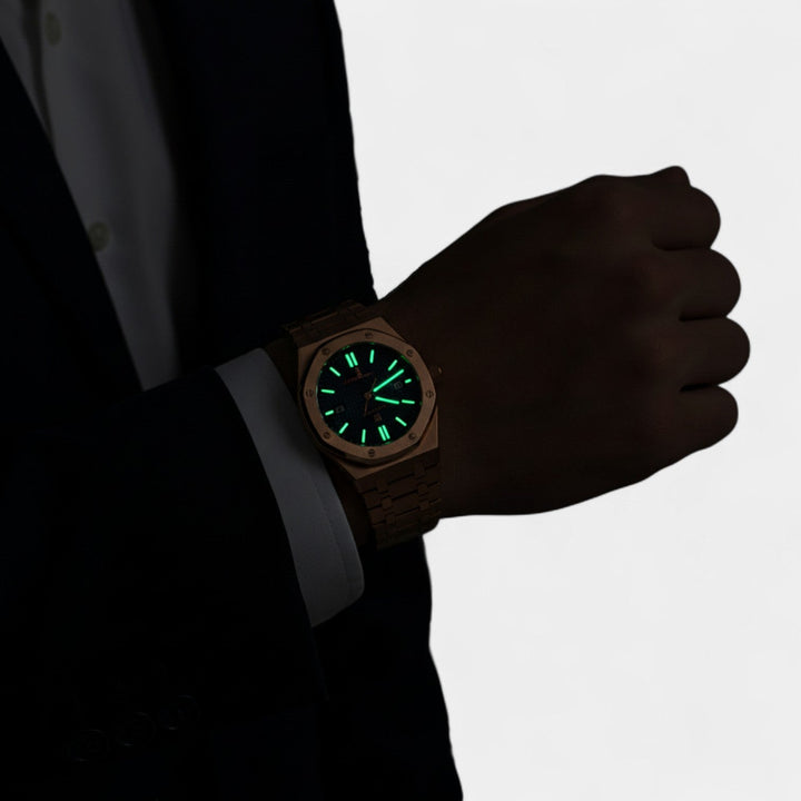 Men's Stainless Steel Quartz Watch 42mm – Polished Case Slim Dress