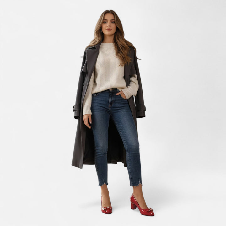Patent Leather Block Heels – Glossy Bow Accent Round Toe
