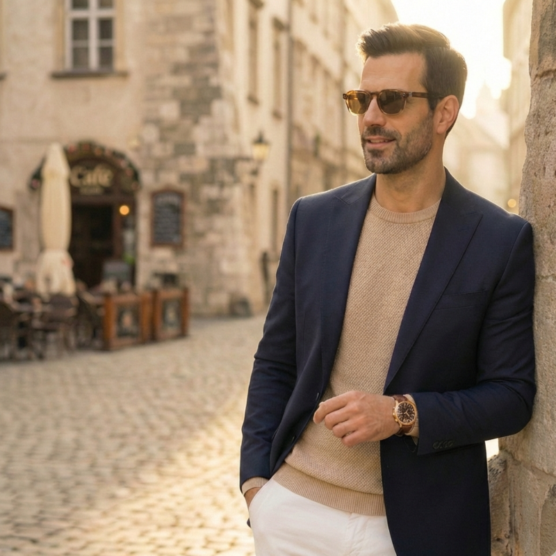 Men's Square Sunglasses – Structured UV400 Frame