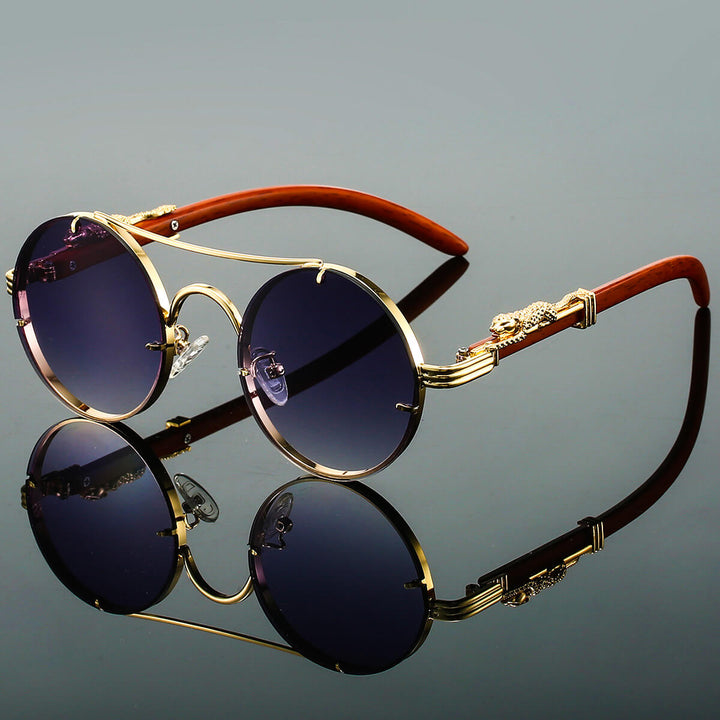 Round Retro Sunglasses Double-Beam Frames – UV400 Classic Style