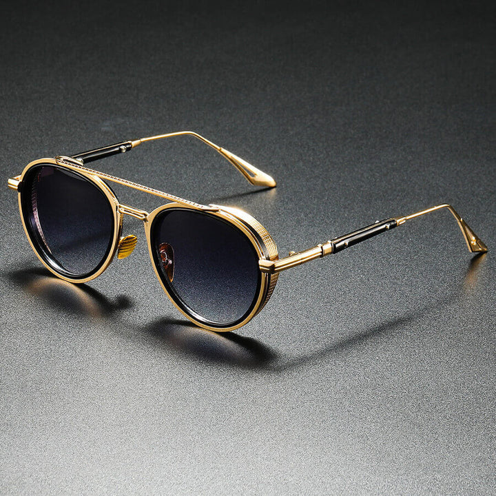 Retro Oval Sunglasses Metal Double Bridge UV400 – Fashion Shades