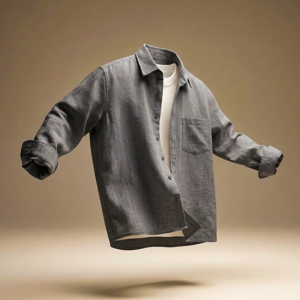 Men's Cotton Linen Look Shirt – Peruvian Blend Lightweight Breathable