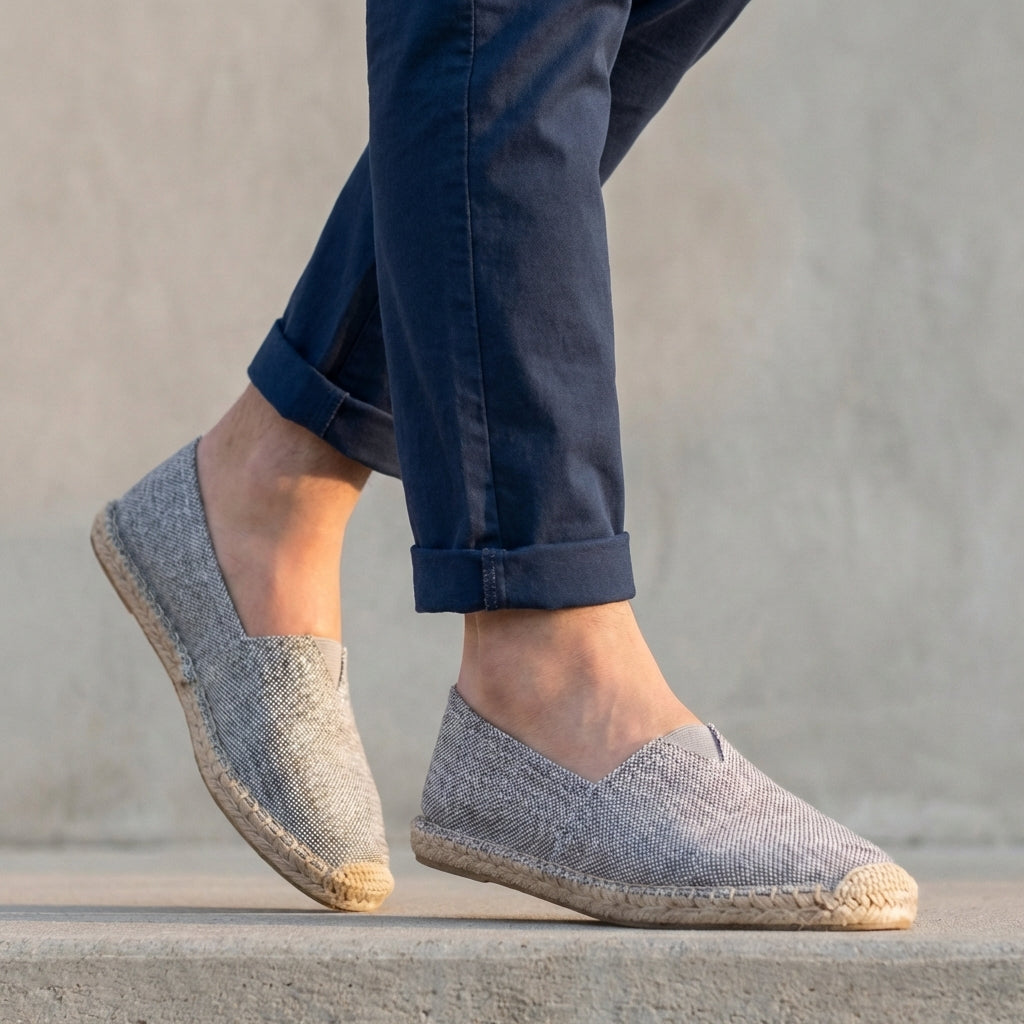 Men's Orthopedic Slip-On Espadrilles Jute Sole – Cushioned Non-Slip