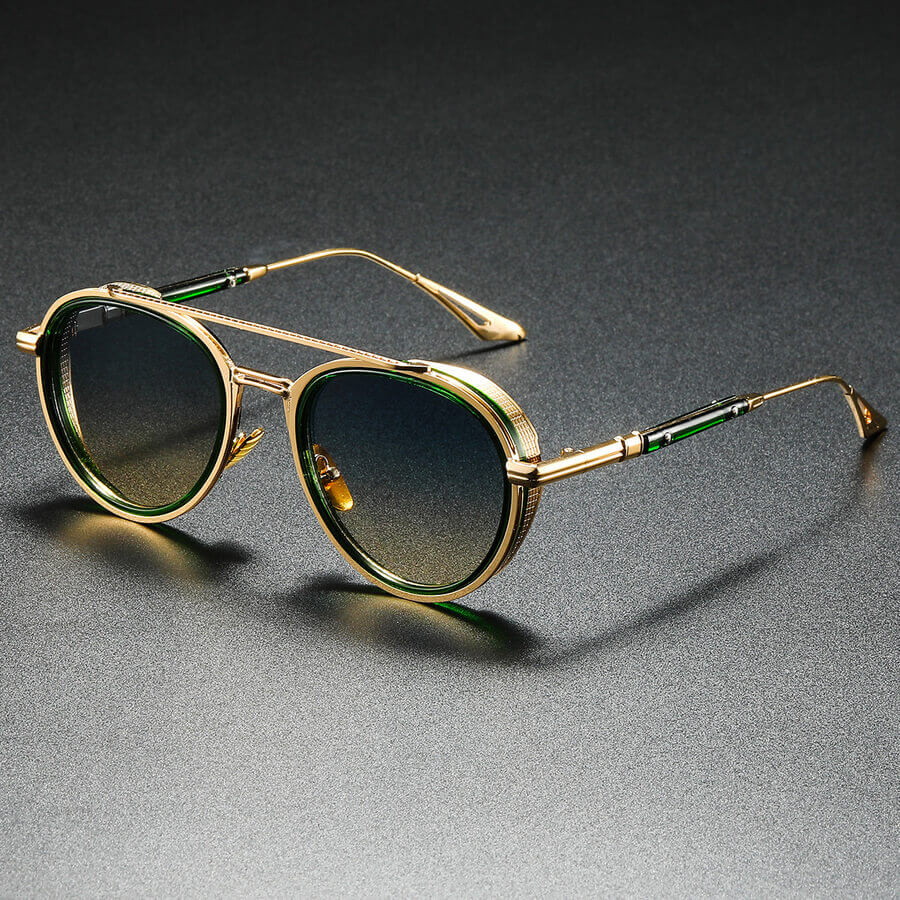 Retro Oval Sunglasses Metal Double Bridge UV400 – Fashion Shades