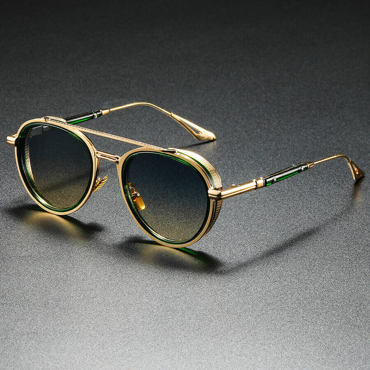 Retro Oval Sunglasses Metal Double Bridge UV400 – Fashion Shades